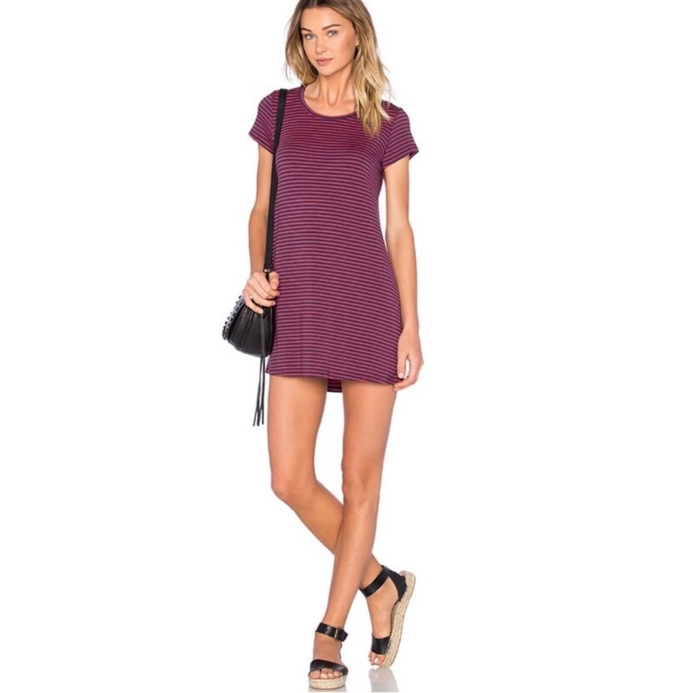 Michael Lauren Cuba T Shirt Dress Navy Red Stripe Size XS New